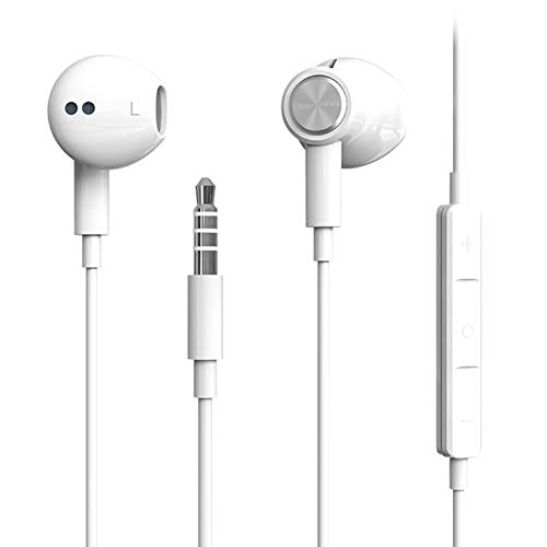 BENEWY In-ear Hoofdtelefoon met 3.5 mm Headphone Plug Hoofdtelefoon met Microfoon Compatibel met iPhone, iPad, MP3, HUAWEI, Samsung, Lichtgewicht Earphones met volumeregeling 3,5 mm jack Headphones