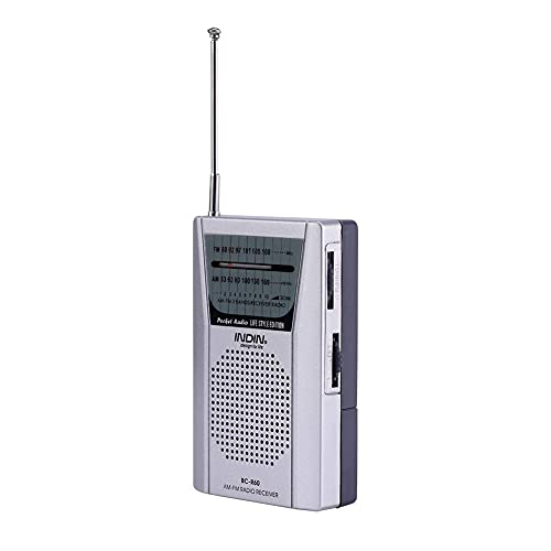 Bewinner Universele draagbare FM / AM-radio Mini-radio Wereldontvanger Ingebouwde luidspreker voor buitensporten AM / FM-ontvanger met hoge prestaties - telescopische antenne zilver