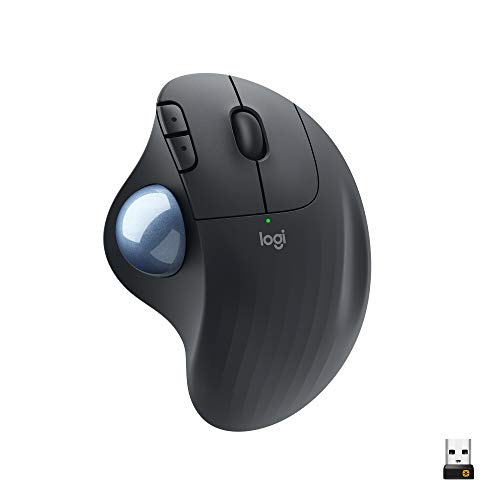 Logitech M575 ERGO Draadloze Trackball Muis - Eenvoudige duimbediening, precieze en soepele tracking, Ontworpen voor Ergonomisch comfort, voor Windows, PC en Mac, Bluetooth, USB - Donkergrijs