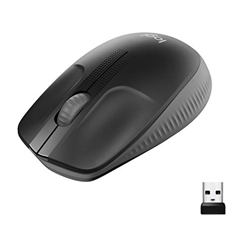 Logitech Wireless Mouse M190 - Groot symmetrisch gerond ontwerp, batterijlevensduur van 18 maanden met energiebesparende modus, nauwkeurige cursorbesturing en precies scrollen, breed scrolwiel - Zwart