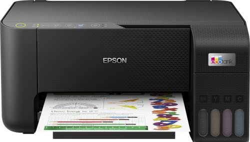 Epson EcoTank ET-2812 printer met inkttank, 3-in-1 multifunctioneel: printer/scanner/kopieerapparaat, A4, inkjetprinter, WLAN-direct, lage kosten per pagina, inktkit, compact, zwart, compact
