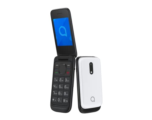 Alcatel 2057 Dual-SIM-mobiele telefoon, 2,4 inch (6,4 cm), QVGA (2G, 4 MB RAM, 1,3 MP, VGA-camera), Bluetooth (wit)