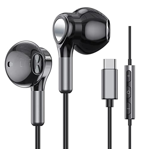 USB C Hoofdtelefoon voor Samsung Galaxy S22 Ultra S21 FE S20 A53 USB C Oortelefoon met Microfoon In-Ear Hoofdtelefoon Bedrade Oordopjes USB Type C Oortelefoon voor iPad Pro 2021/2020 iPad Air 5/4/Mini 6, Pixel 3 2