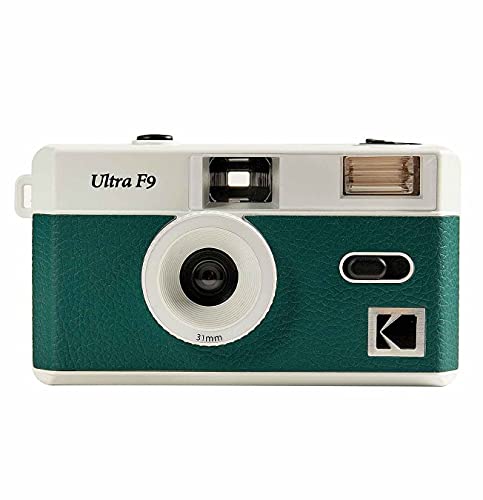 Kodak Ultra F9 35 mm filmcamera, retrostijl, focusvrij, herbruikbaar, ingebouwde flits, eenvoudig te bedienen (donkernachtgroen)