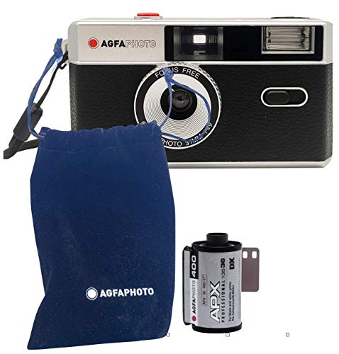 AgfaPhoto Analoge 35mm kleine foto film foto camera zwart + zwart/wit foto's film + batterij