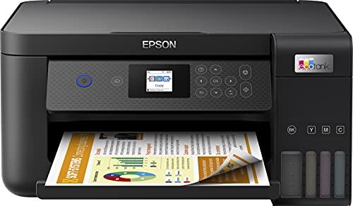 Epson EcoTank ET-2850 3-in-1 inkjet, multifunctioneel apparaat (kopieerapparaat, scanner, printer, DIN A4, duplex, WiFi, display, USB 2.0), groot inktreservoir, hoog bereik, lage paginakosten, zwart