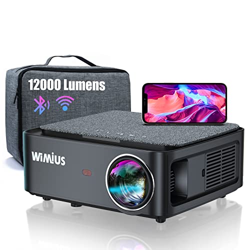 Beamer, Full HD 1080P 12000 lumen beamer 5G WiFi Bluetooth beamer ondersteuning 4K video, LED home theater video beamer 300 inch display, compatibel met Fire Stick smartphone, PS5-projector