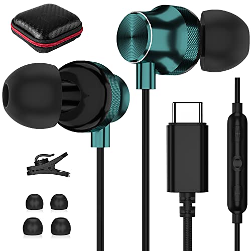 USB C hoofdtelefoon, stereo USB type C hoofdtelefoon met microfoon en volumeregelaar USB C headset in-ear oordopjes voor XIAO 12T Pro, Samsung Galaxy S22, S21, S20, FE, A53, A33, M53, OnePlus Nord 2, 10, 9, Pixel 7, 6 Pro
