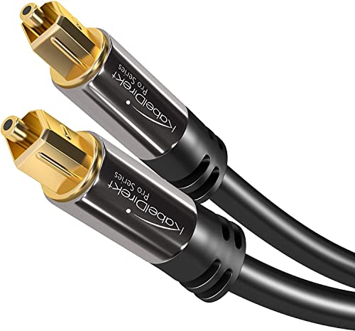 KabelDirekt - Optische kabel/Toslink kabel - 1 m - (optische digitale kabel, audiokabel voor het verbinden van soundbar, stereo-installatie, thuisbioscoop, XBOX One & PS4) - PRO Series