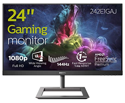 Philips 242E1GAJ - 24 inch FHD gaming monitor, 144 Hz, 1ms, FreeSync Premium (1920x1080, HDMI, DisplayPort) zwart