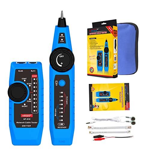 Noyafa NF-810 multifunctionele netwerktester, Ethernet LAN-netwerkdraadtracker met telefoonlijnmeetapparaat, netwerklijnscannen, stroomkabel scannen en POE-schakelaartestfuncties