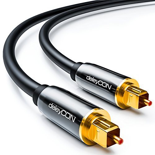 deleyCON 3,0m Optische Digitale Audiokabel - S/PDIF - 2x Toslink-Stekker - Digitale Kabel Audiokabel LWL Metalen Stekker 5mm Flexibel - Zwart