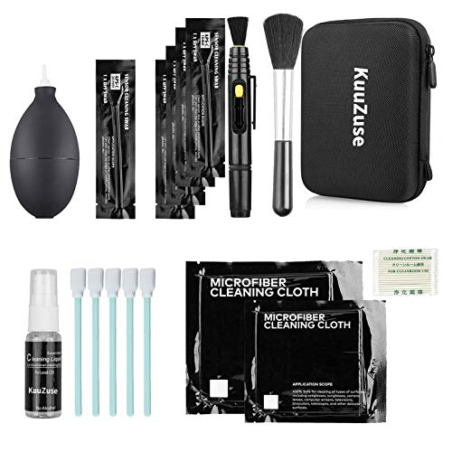 KuuZuse Professionele DSLR-camera-reinigingsset met APS-C-reinigingsdoekjes, microvezeldoeken, lensreinigingsstift voor cameralens, optische lenzen en digitale spiegelreflexcamera's
