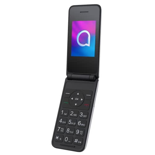 Alcatel 3082 4G mobiele telefoon met klapdeksel, laadstation en accu 1380 mAh, 1 MP-camera met flitser, grote toetsen, Bluetooth, zilvergrijs [ES/PT]
