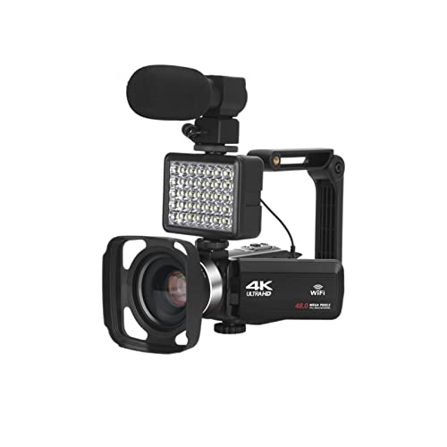 Professionele videocamera camcorder, ultra HD Camcorder met microfoon ingebouwd licht vlogging wifi 16x digitale zoomrecorder Met HD-camera (Bundle : Standard, Color : AF1)