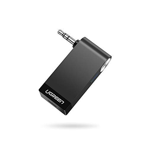 UGREEN Bluetooth Adapter 5.0 Auto Ontvanger met 3,5 mm Aux Aansluiting Draadloze Aux Bluetooth Ontvanger.