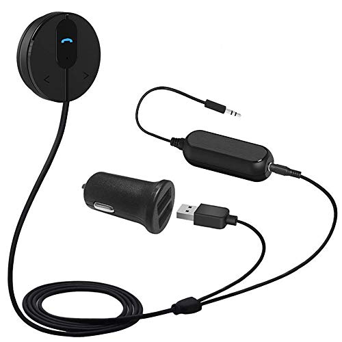 Besign BK01 Bluetooth 4.1 handsfree, handsfree, bluetooth-ontvanger voor auto luidsprekersysteem met 3,5 mm aansluiting, magnetische basis, ground loop noise isolator/ontstoringsfilter