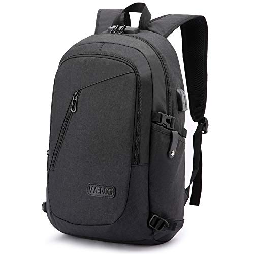 Laptop Rugzak, Zakenreizen Anti-diefstal Rugzak voor Mannen Vrouwen met USB-poort Oplaadvergrendeling, Slank Duurzaam Waterbestendig College School Boekentas Computertas Geschikt voor 15,6 inch laptop Notebook
