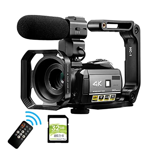 Digitale videocamera-camcorder Videocamera camcorder 4k nacht visie videocamera professionele camcorders AC3 WiFi Digital Zoom Vlog -camera's for vlog -opname Videocamera digitale camcorder