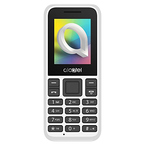 Alcatel 1066D - eenvoudig te bedienen mobiele telefoon, 4,6 cm (1,8 inch) QQVGA-display, 2G, CIF-achtercamera, 4 MB RAM, 4 MB ROM, accu 400 mAh (wit)